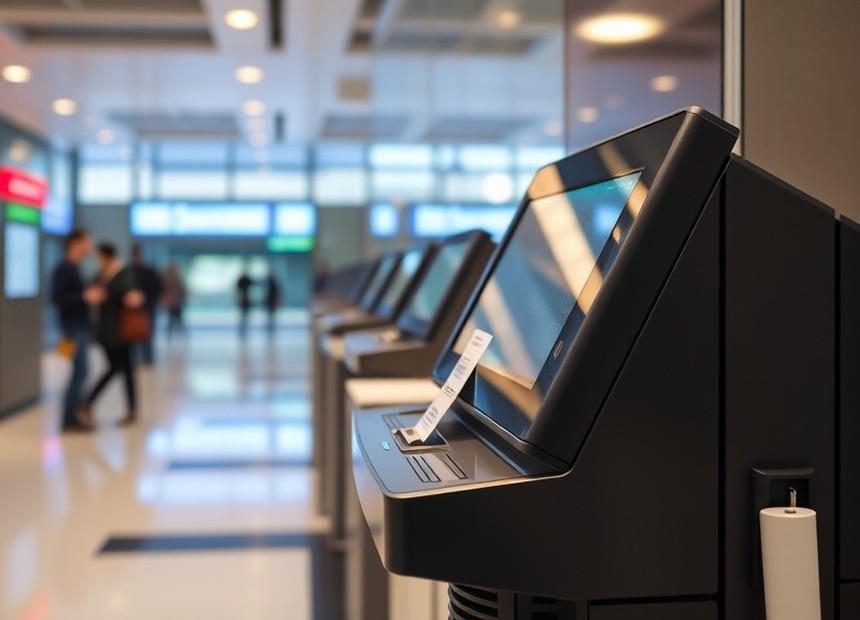 Ticket dispenser in the service hall